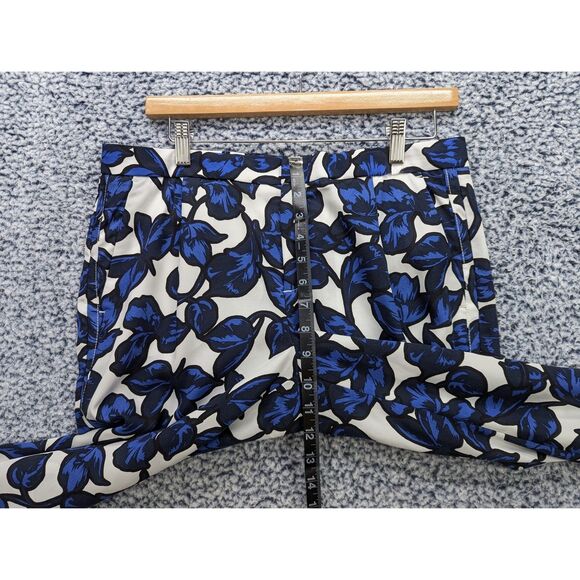 Banana Republic Floral Print Drapey Pants Size 8 Long Ankle Crop Colorful Blue - Picture 9 of 12